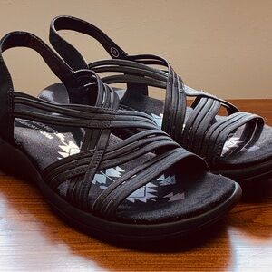 Skechers Black Multi-Strap Slingback Sandals